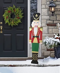 Glitzhome 60" Wooden Christmas Traditional Nutcracker Porch Decor