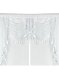 Kate Aurora Ultra Glam Beaded Sparkly Sheer Window in a Bag Curtain Set - 58 in. W x 84 in. L, Rose