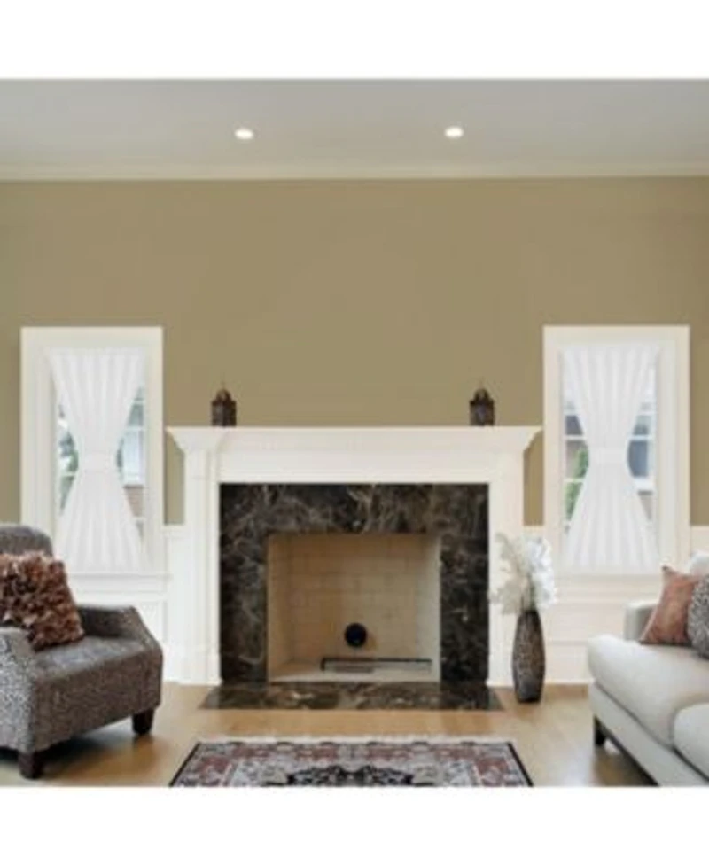 Kate Aurora Country Farmhouse Living Solid Colored Semi Sheer Single Door Curtain Panel With Tieback