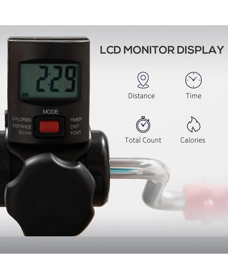 Soozier Pedal Exerciser for Leg/Arm with Lcd Display & Foot Massage Roller