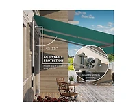 Outsunny 13' x 8' Manual Retractable Awning Sunshade Shelter,