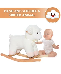 Qaba Lamb Rocking Horse Sheep for Kids, Wooden Plush,