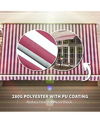 Outsunny 10'x8' Retractable Sun Shade Patio/Window Awning, Polyester Fabric,