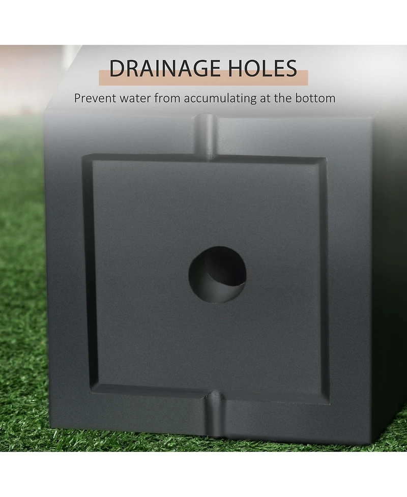 Outsunny 2-Pack MgO Flower Pots with Drainage Hole