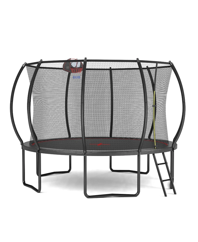 Streamdale Furniture 12FT trampoline Pumpkin- ladder-Black Red