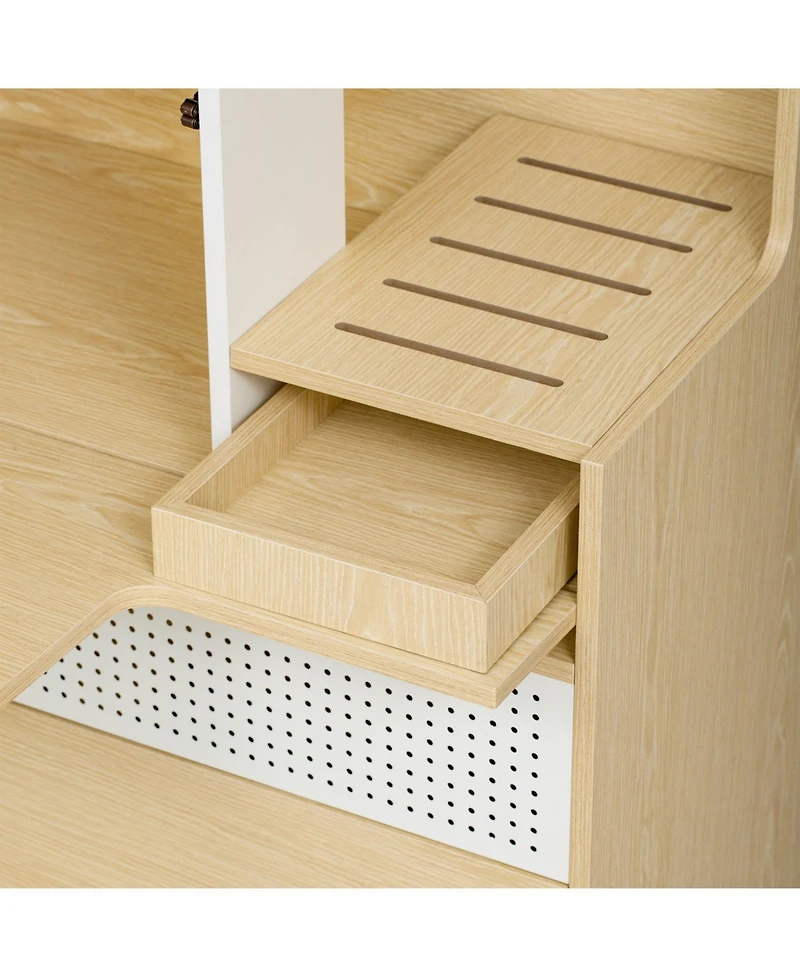 Streamdale Furniture Furniture Style Multi-use Cat litter box house With 2 flip-down door