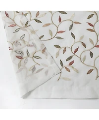 Kate Aurora Shabby Sheer Embroidered Complete 3 Piece Floral Rod Pocket Cafe Kitchen Curtain Tier & Valance Set