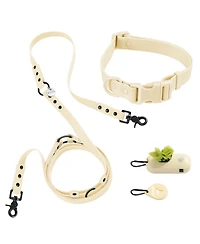 The Licker Store, Luna 8FT Adjustable 6-in-1 Waterproof Hands-Free Leash and Collar with Led Flashlight, Bag Dispenser
