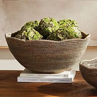 Napa Home & Garden Burma Rattan Scalloped Edge Bowl Large