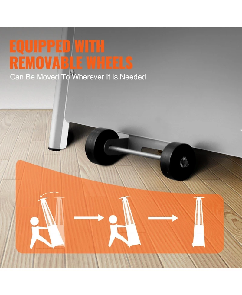 Slickblue Outdoor Pyramid-Style Propane Patio Heater with Glass Flame Tube and Wheels – Elegant Heating for Garden or Patio