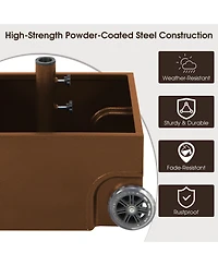 Gymax 170lbs Patio Umbrella Base Stand Wheels Planter Outdoor Heavy Duty Garden