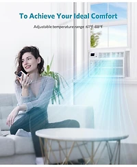 Cowsar 12,000 Btu Window Air Conditioner Cools up to 550 Sq. ft, Ultra Quiet Window Ac Unit with Remote Control, 4 in 1 Energy Saving Air Conditioner