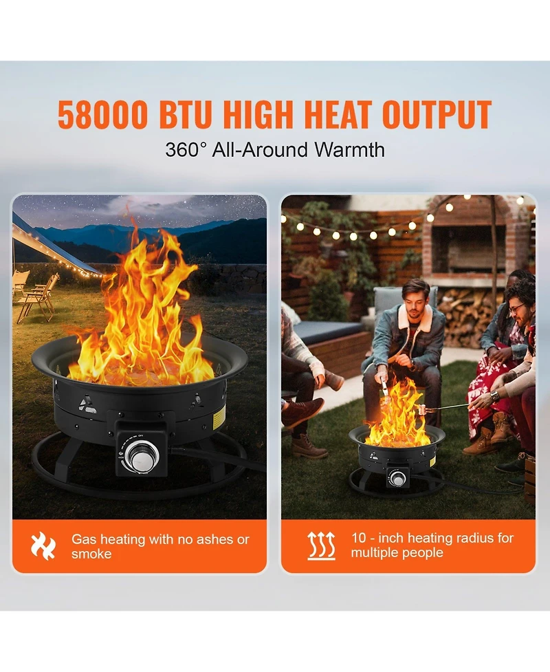 Slickblue Portable Propane Gas Fire Pit for Outdoor Heating – Ideal for Camping, Backyard, and Patio Use