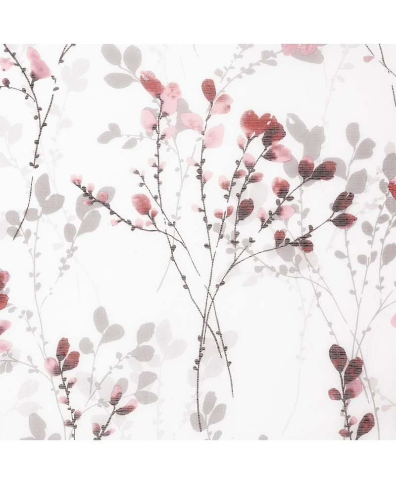 Kate Aurora 2 Piece Shabby Chic Cherry Blossom Designed Airy Sheer Rod Pocket & Back Tab Curtain Panels - 63 in. Long Hazelnut