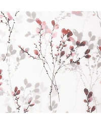 Kate Aurora 2 Piece Shabby Chic Cherry Blossom Designed Airy Sheer Rod Pocket & Back Tab Curtain Panels - 63 in. Long Hazelnut