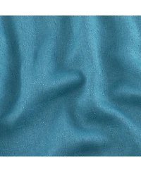 Kate Aurora Semi Sheer Flax Styled Turquoise Rod Pocket Single Window Curtain Panel - 52 in. W x 84 in. L