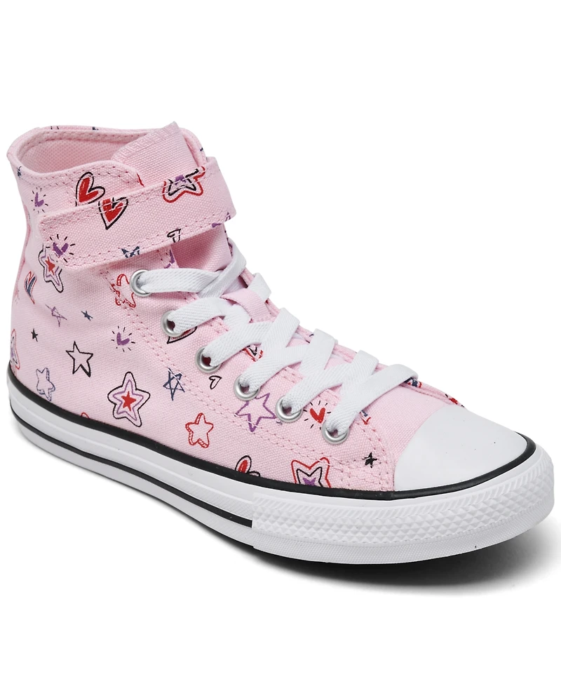 Converse Little Girls Chuck Taylor All Star Doodles Stay-Put Closure Strap High Top Casual Sneakers from Finish Line