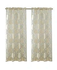 Kate Aurora Organza Sheer Milawi Complete 5 Piece Window Curtain Set