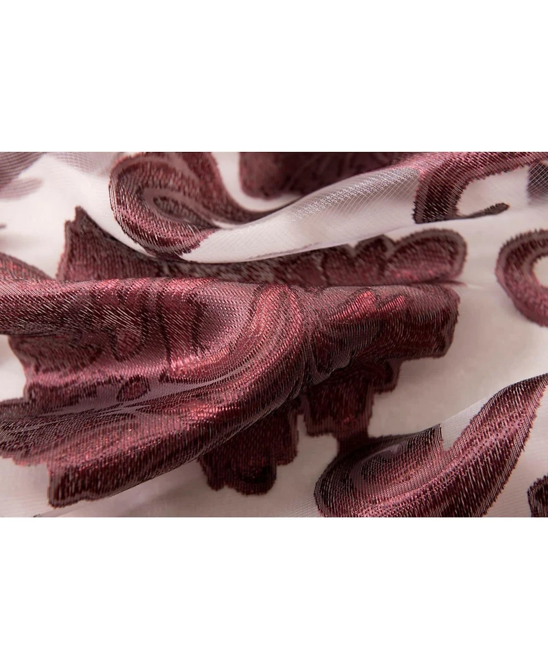 Kate Aurora Organza Sheer Milawi Complete 5 Piece Window Curtain Set