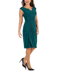 Connected Petite Beaded-Neckline Sheath Dress