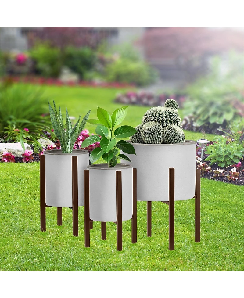 Sorbus 2 Pack Adjustable Metal Plant Stand – Mid Century Style Flower Pot Holder, 10 to 16 Inches Planter Stand for Modern Home Decor, Houseplants