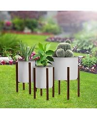 Sorbus 2 Pack Adjustable Metal Plant Stand – Mid Century Style Flower Pot Holder, 10 to 16 Inches Planter Stand for Modern Home Decor, Houseplants