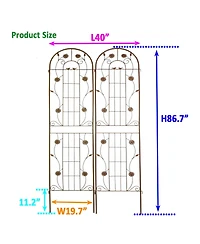 Streamdale Furniture 2 Pack Metal Garden Trellis 86.7" Climbing Plant Support