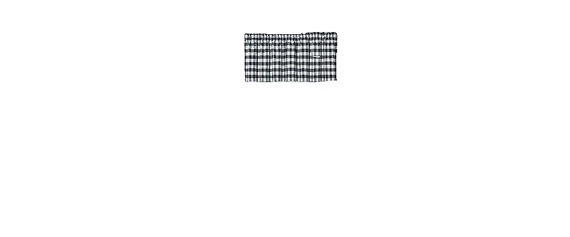 Kate Aurora Living Country Farmhouse Plaid Gingham Checkered Window Valance - 58 in. W x 14 in. L, Black