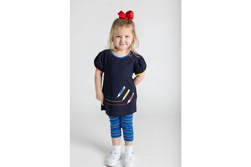 Florence Eiseman Toddler Girls Knit Set With Markers