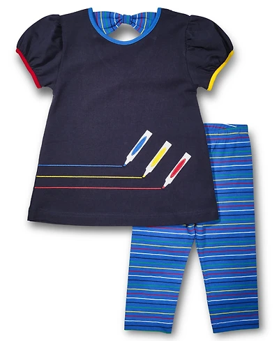 Florence Eiseman Toddler Girls Knit Set With Markers