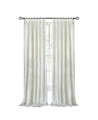 Kate Aurora Park Avenue 2 Piece Criss-Cross Tab Top Velvet Window Curtain Panels - in