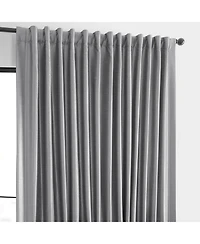 Half Price Drapes Silver Extra Wide Vintage Textured Faux Dupioni Silk Blackout Curtain