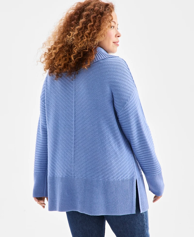 Style & Co Plus Envelope Neckline Tunic Sweater, Macy's Exclusive