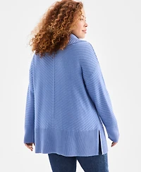 Style & Co Plus Envelope Neckline Tunic Sweater, Macy's Exclusive