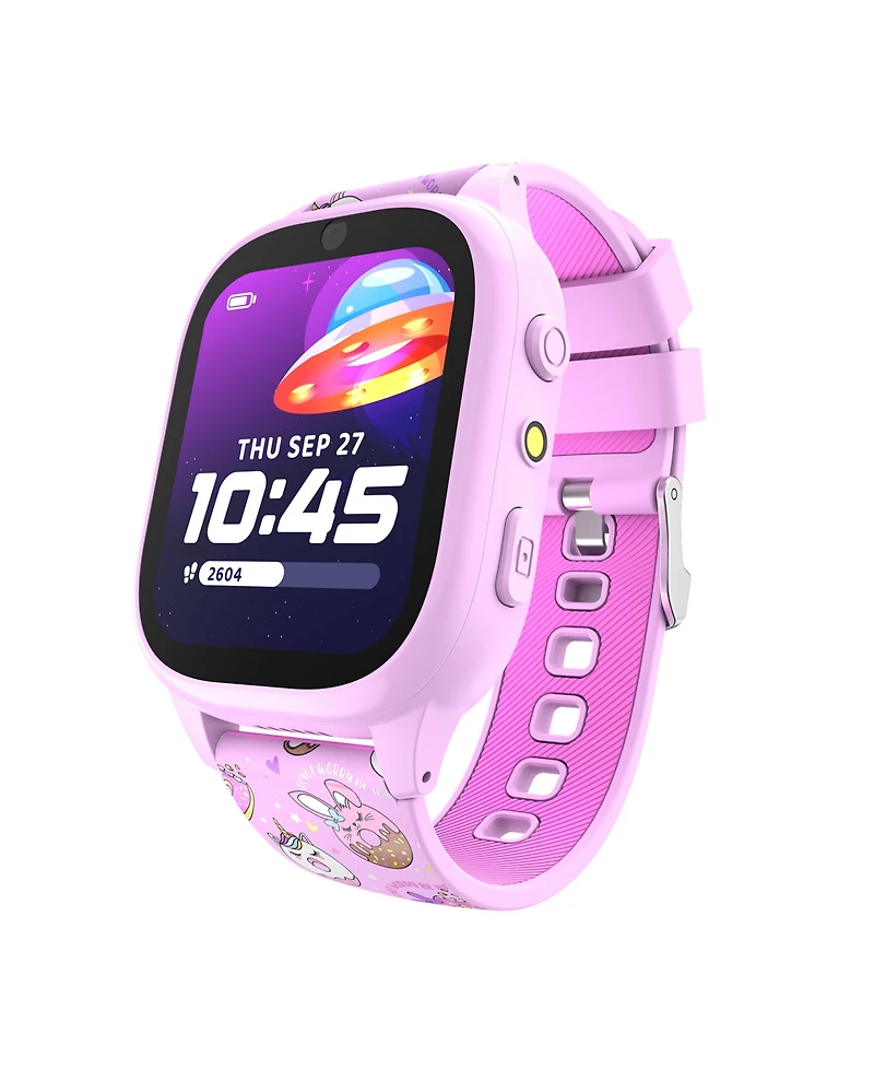 Playzoom 4 Kids Fuchsia Leather Silicone Strap Smartwatch, 49mm