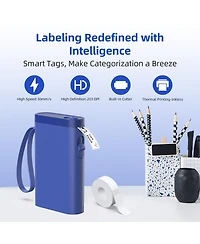 Polono Label Maker Machine with Tape, P21-a Bluetooth Label Printer, Wireless Mini Label Makers with Multiple Templates for Organizing Office Home, Da