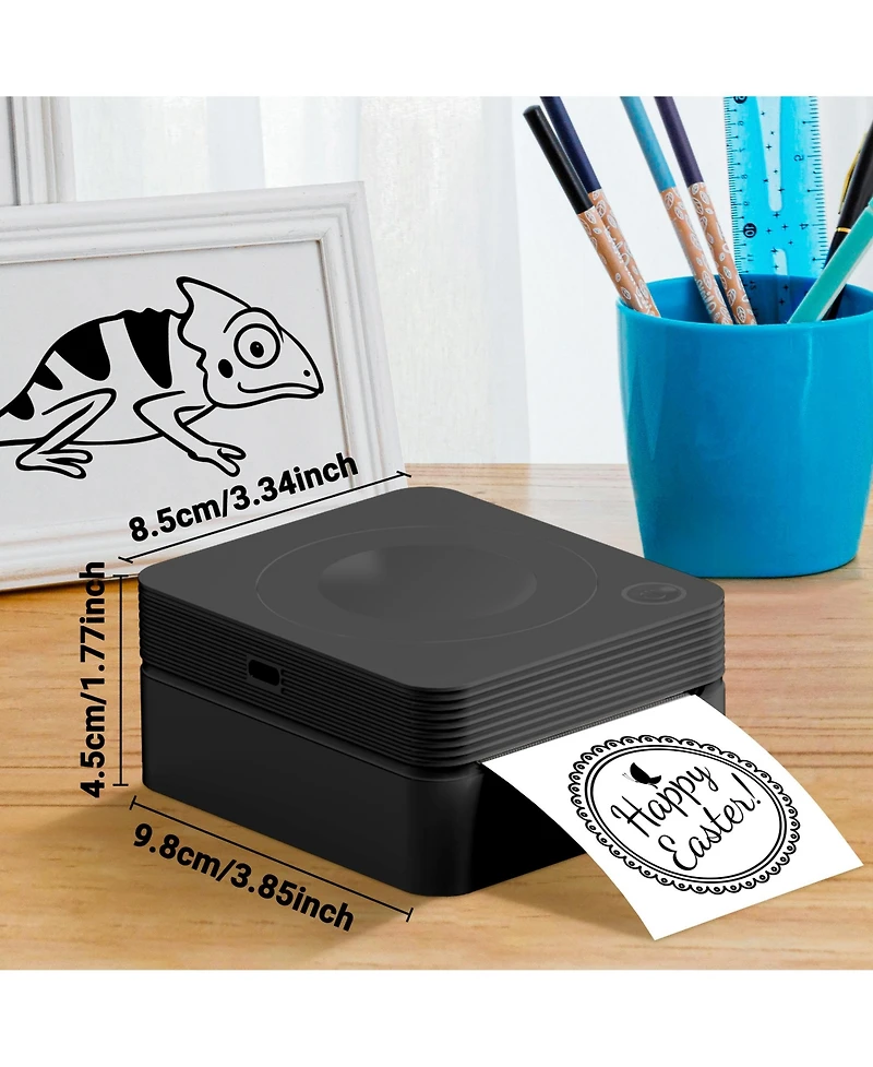 Polono Sticker Printer, PM230-a Mini Thermal Printer Bluetooth Portabel Sticker Maker with 3 Rolls of Paper