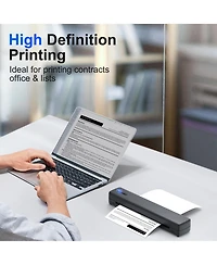 Nelko Portable Printer Wireless for Travel, D810-a Bluethooth Thermal Printer Support for 8.5"x11" Us Letter, Inkless Printer Compatible wit