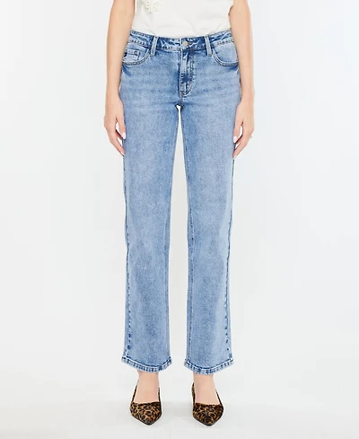Kancan Women's Mid Rise True Straight Jeans
