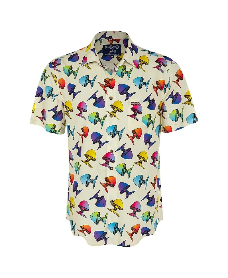 Section 119 Men's Cream The Allman Brothers Band Rainbow Mushroom Button-Down Shirt