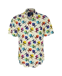 Section 119 Men's Cream The Allman Brothers Band Rainbow Mushroom Button-Down Shirt