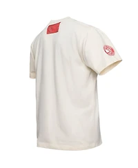 Two Hype x Nba Men's Cream Atlanta Hawks Culture Hoops Collection Premium T-Shirt