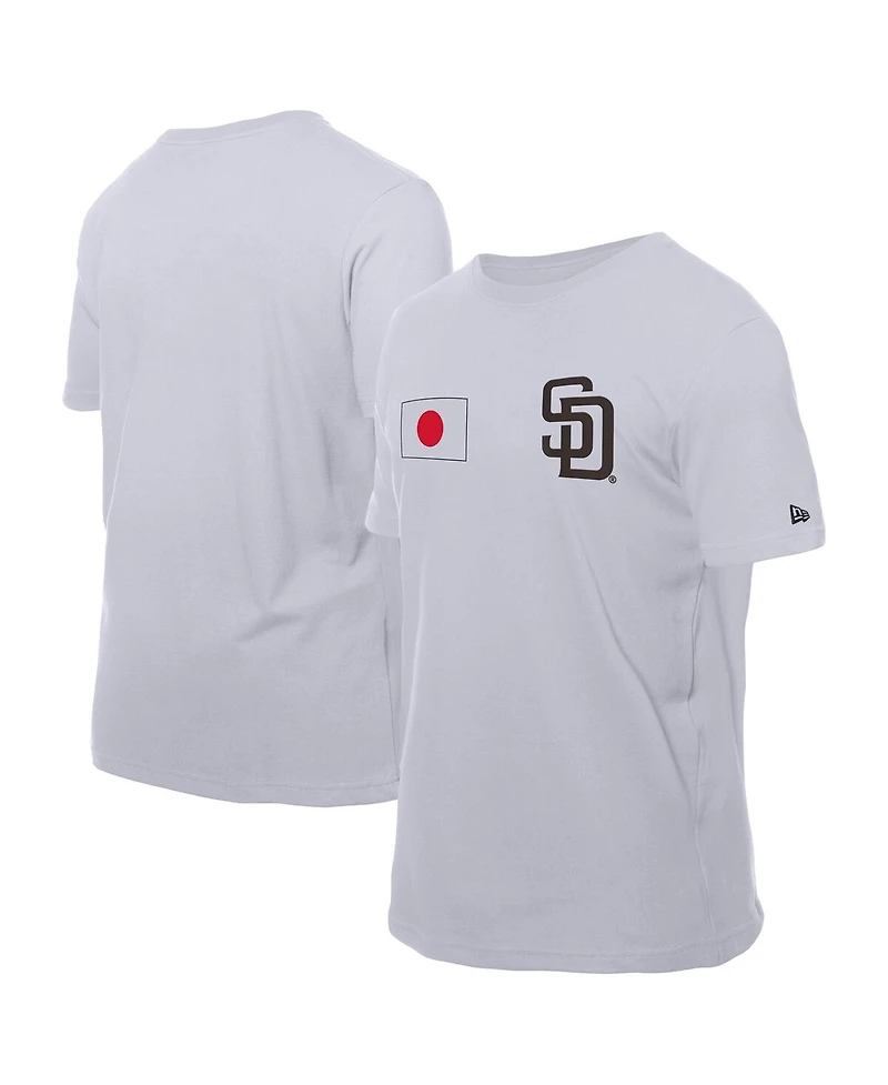 New Era Men's White San Diego Padres Japanese Flag T-Shirt