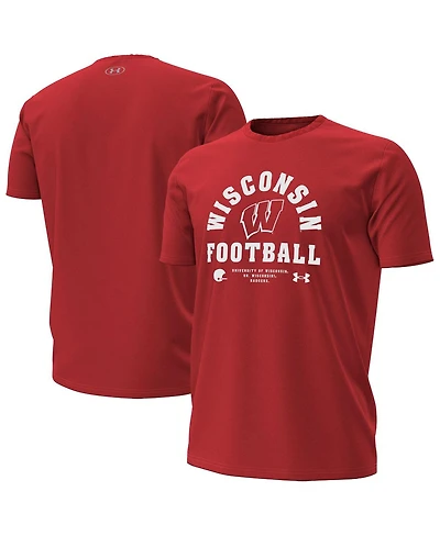 Under Armour Men's Red Wisconsin Badgers 2025 Sideline Football Performance T-Shirt