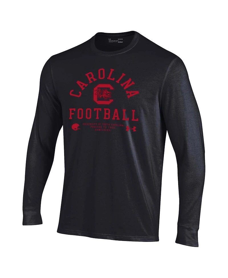 Under Armour Men's Black South Carolina Gamecocks 2025 Sideline Football Performance Cotton Long Sleeve T-Shirt