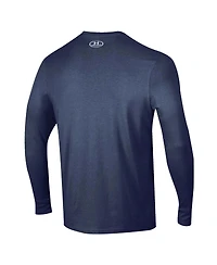 Under Armour Men's Navy Midshipmen 2025 Sideline Football Performance Cotton Long Sleeve T-Shirt