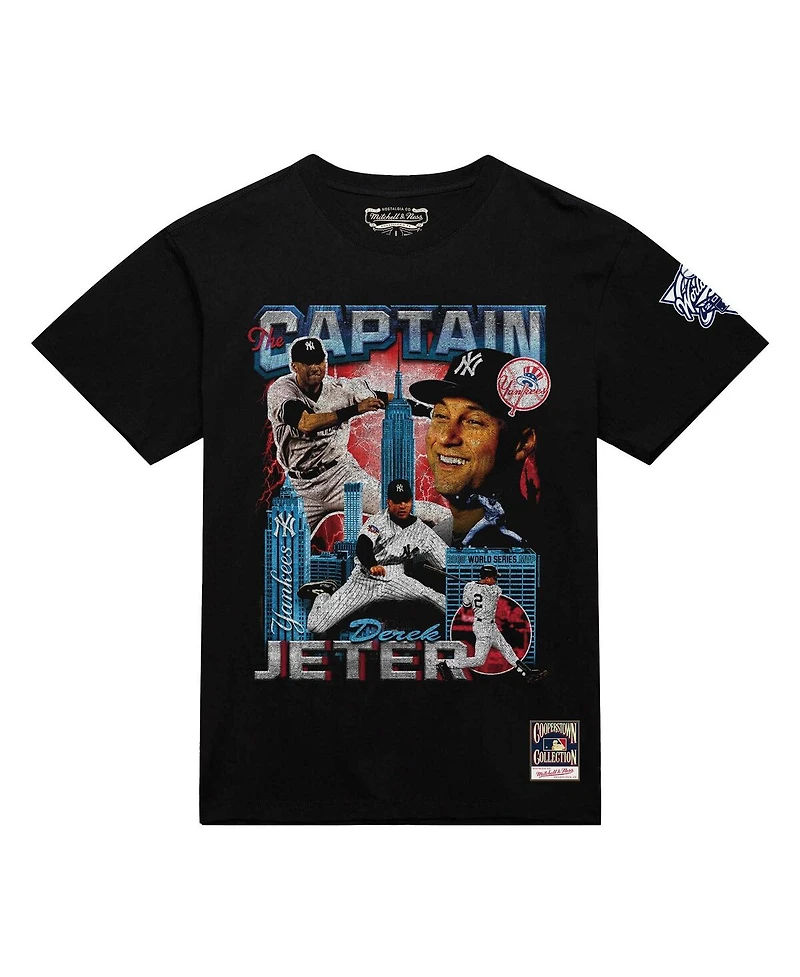 Mitchell & Ness Men's Derek Jeter Black New York Yankees 2000 World Series Mvp Collage T-Shirt