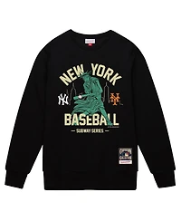 Mitchell & Ness Men's Black New York Yankees vs. Mets Subway Series Swinging Liberty Pullover Sweatshirt