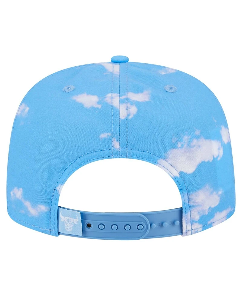 New Era Men's Light Blue Chicago Bulls Head in the Clouds Golfer Rope Adjustable Hat