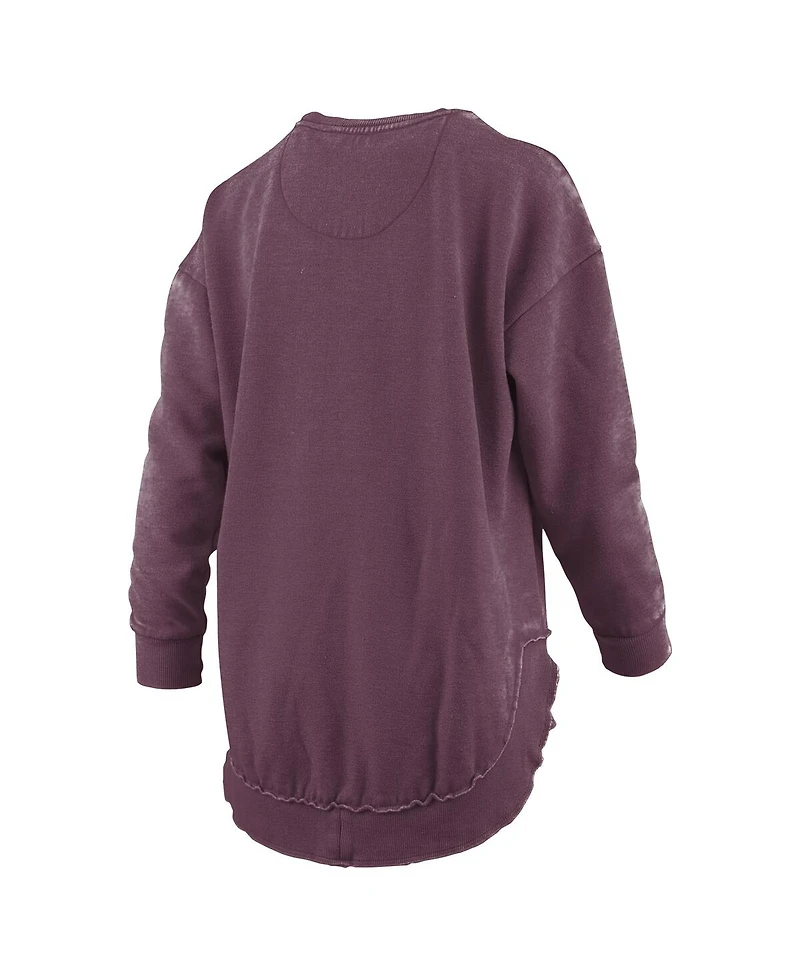 Pressbox Women's Maroon Texas A M Aggies Melange Poncho Vintage Fleece Long Sleeve Pullover Sweatshirt